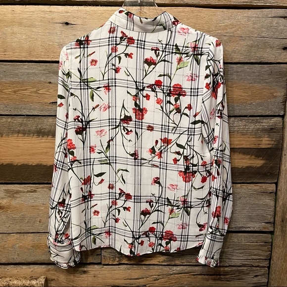 Rachel Roy Collection White Floral Ruffle Trimmed Blouse sz 6 - Picture 2 of 4